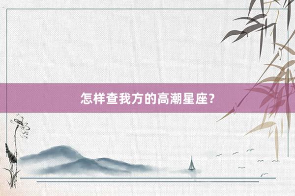 怎样查我方的高潮星座？